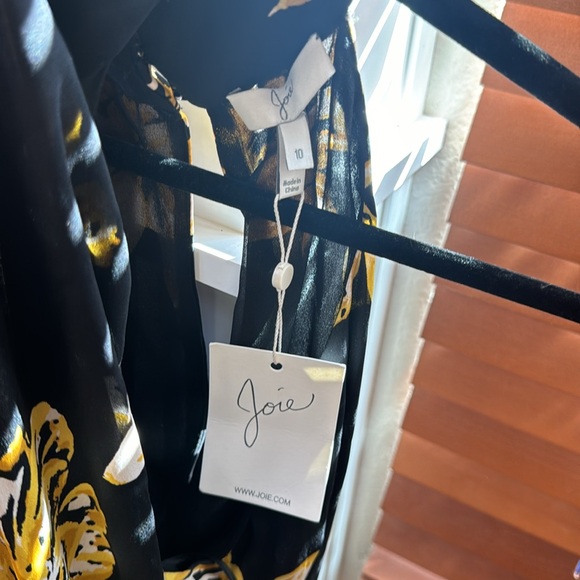 Joie Kehlani Silk Floral Halter Dress in Caviar - Picture 8 of 8